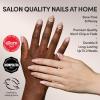 Valentines Day Glamnetic Press On Nails – Lush Coral | Short Oval Fake Nails in a Bright Coral Hue with a Glazed Finish, Salon Quality | 15 Sizes – 30 Nail Kit with Glue(Lover’s Crest)