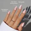 Valentines Day Glamnetic Press On Nails – Lush Coral | Short Oval Fake Nails in a Bright Coral Hue with a Glazed Finish, Salon Quality | 15 Sizes – 30 Nail Kit with Glue(Love Knot)