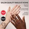 Valentines Day Glamnetic Press On Nails – Lush Coral | Short Oval Fake Nails in a Bright Coral Hue with a Glazed Finish, Salon Quality | 15 Sizes – 30 Nail Kit with Glue(Queen Of Hearts)