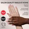 Valentines Day Glamnetic Press On Nails – Lush Coral | Short Oval Fake Nails in a Bright Coral Hue with a Glazed Finish, Salon Quality | 15 Sizes – 30 Nail Kit with Glue(Shine For You)