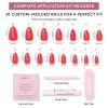 Valentines Day Glamnetic Press On Nails – Lush Coral | Short Oval Fake Nails in a Bright Coral Hue with a Glazed Finish, Salon Quality | 15 Sizes – 30 Nail Kit with Glue(Red Flag)