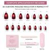 Valentines Day Glamnetic Press On Nails – Pink Macaron | Semi-Transparent Light Pink Pastel French Tip Short Almond Fake Nails in a Glossy Finish, Salon Quality | 15 Sizes – 30 Nail Kit(Frosted Cranberry)