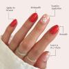 Valentines Day Glamnetic Press On Nails – Pink Macaron | Semi-Transparent Light Pink Pastel French Tip Short Almond Fake Nails in a Glossy Finish, Salon Quality | 15 Sizes – 30 Nail Kit(Red Blossom)