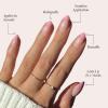 Valentines Day Glamnetic Press On Nails – Pink Macaron | Semi-Transparent Light Pink Pastel French Tip Short Almond Fake Nails in a Glossy Finish, Salon Quality | 15 Sizes – 30 Nail Kit(Pink Macaron)