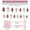 Valentines Day Glamnetic Press On Nails – Pink Macaron | Semi-Transparent Light Pink Pastel French Tip Short Almond Fake Nails in a Glossy Finish, Salon Quality | 15 Sizes – 30 Nail Kit(She’S A Gift)