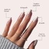 Valentines Day Glamnetic Press On Nails – Pink Macaron | Semi-Transparent Light Pink Pastel French Tip Short Almond Fake Nails in a Glossy Finish, Salon Quality | 15 Sizes – 30 Nail Kit(Lace Blush)