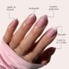 Valentines Day Glamnetic Press On Nails – Pink Macaron | Semi-Transparent Light Pink Pastel French Tip Short Almond Fake Nails in a Glossy Finish, Salon Quality | 15 Sizes – 30 Nail Kit(Lovers Blush)