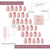 Valentines Day Glamnetic Press On Nails – Pink Macaron | Semi-Transparent Light Pink Pastel French Tip Short Almond Fake Nails in a Glossy Finish, Salon Quality | 15 Sizes – 30 Nail Kit(Pure Hearted)