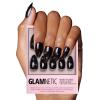 Glamnetic Press On Nails – Burgundy Chrome | Short Almond Fake Nails with a Metallic Chrome Finish, Salon Quality Halloween Nails | 15 Sizes – 30 Nail Kit with Glue(2M – Winter Comet)