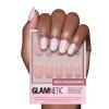 Glamnetic Press On Nails – Burgundy Chrome | Short Almond Fake Nails with a Metallic Chrome Finish, Salon Quality Halloween Nails | 15 Sizes – 30 Nail Kit with Glue(3A – Silver Belle)