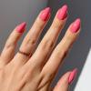 Glamnetic Press On Nails – Flamingo Pink | Opaque Classic Pink Short Almond Fake Nails, Salon Quality | 15 Sizes – 30 Nail Kit