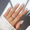 Glamnetic Press On Nails – Goal Setter | Short Squoval Neutral Fake Nails with Gold Reverse French Tip, Salon Quality Nude Nails | 15 Sizes – 30 Nail Kit with Glue(6F – Oat Milk)