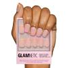 Glamnetic Press On Nails – La Perle | Semi-Transparent Squoval French Tip Nails, Salon Quality | 15 Sizes – 30 Nail Kit with Glue(Macarons)