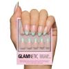 Glamnetic Press On Nails – La Perle | Semi-Transparent Squoval French Tip Nails, Salon Quality | 15 Sizes – 30 Nail Kit with Glue(Pistachio Creme)