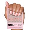 Valentines Day Glamnetic Press On Nails – Pink Macaron | Semi-Transparent Light Pink Pastel French Tip Short Almond Fake Nails in a Glossy Finish, Salon Quality | 15 Sizes – 30 Nail Kit(Pretty Bloom)