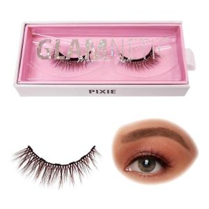 Glamnetic Magnetic Eyelashes – Pixie | Brown Lashes Short Magnetic Lashes, 60 Wears Reusable Natural Eyelashes Cat Eye flared Natural Look, Brown Eyelash – 1 Pair