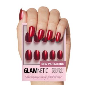Glamnetic Press On Nails – Fall Mauve | Opaque Muted Blush Mauve Short Oval Fake Nails, Salon Quality | 15 Sizes – 30 Nail Kit(1C – Cherry Glaze)