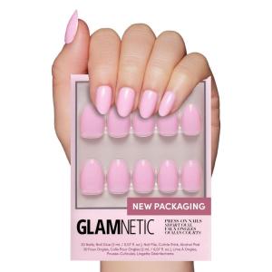 Glamnetic Press On Nails – Fall Mauve | Opaque Muted Blush Mauve Short Oval Fake Nails, Salon Quality | 15 Sizes – 30 Nail Kit(2D – Think Pink)