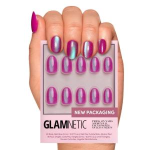 Glamnetic Press On Nails – Fall Mauve | Opaque Muted Blush Mauve Short Oval Fake Nails, Salon Quality | 15 Sizes – 30 Nail Kit(2F – Berry Fizz)