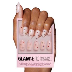 Glamnetic Press On Nails – Fall Mauve | Opaque Muted Blush Mauve Short Oval Fake Nails, Salon Quality | 15 Sizes – 30 Nail Kit(3C – North Star)