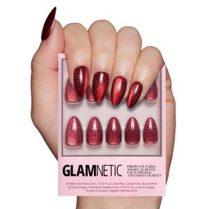 Glamnetic Press On Nails – Fall Mauve | Opaque Muted Blush Mauve Short Oval Fake Nails, Salon Quality | 15 Sizes – 30 Nail Kit(3N – Ruby Slipper)