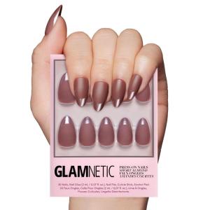 Glamnetic Press On Nails – Fall Mauve | Opaque Muted Blush Mauve Short Oval Fake Nails, Salon Quality | 15 Sizes – 30 Nail Kit(3P – Terra)