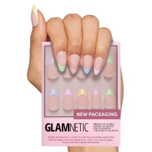 Glamnetic Press On Nails – Fall Mauve | Opaque Muted Blush Mauve Short Oval Fake Nails, Salon Quality | 15 Sizes – 30 Nail Kit(3S – Confetti)