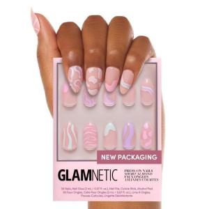 Glamnetic Press On Nails – Fall Mauve | Opaque Muted Blush Mauve Short Oval Fake Nails, Salon Quality | 15 Sizes – 30 Nail Kit(3T – Wild Card)