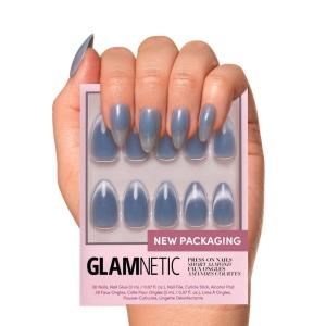Glamnetic Press On Nails – Fall Mauve | Opaque Muted Blush Mauve Short Oval Fake Nails, Salon Quality | 15 Sizes – 30 Nail Kit(3Z – Baby Blues)