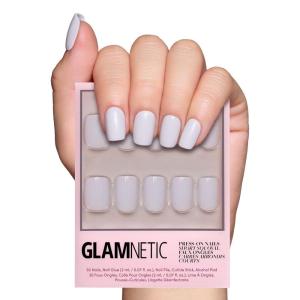 Glamnetic Press On Nails – Fall Mauve | Opaque Muted Blush Mauve Short Oval Fake Nails, Salon Quality | 15 Sizes – 30 Nail Kit(4B – Lilac Gray)