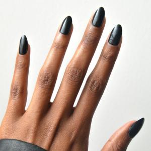 Glamnetic Press On Nails – Galactic | Short Round Gunmetal Pewter Glittered Nails with a Glaze Finish | 12 Sizes – 30 Nail Kit with Glue(Boba)