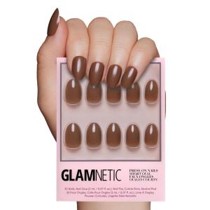 Glamnetic Press On Nails – Lilac | Solid Opaque Light Pastel Purple Round Nails, Salon Quality | 12 Sizes – 30 Nail Kit(1 – Chocolate Brown)