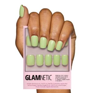 Glamnetic Press On Nails – Lilac | Solid Opaque Light Pastel Purple Round Nails, Salon Quality | 12 Sizes – 30 Nail Kit(Light Sage)
