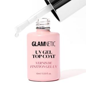 Glamnetic UV Gel Clear Top Coat | High-Gloss Finish | No-Wipe Formula | Works on Press-Ons & Polish | LED UV Curable | 0.33 fl. oz.