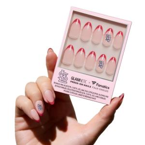 Glamnetic x Fanatics Press On Nails – Los Angeles Dodgers | Short Almond Fake Nails, MLB Dodgers Blue French Tips, Baseball Nails, Salon-Quality | 15 Sizes – 30 Nail Kit with Glue(St. Louis Cardinals)