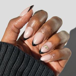 Glamnetic x Fanatics Press On Nails – Michigan Wolverines | Short Almond Fake Nails, Collegiate Wolverines Blue French Tips, College Nails, Salon-Quality | 15 Sizes – 30 Nail Kit with Glue(Purdue Boilermakers)