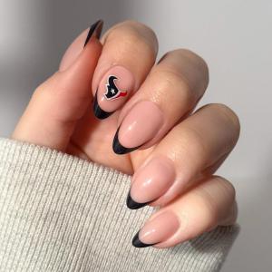 Glamnetic x Fanatics Press On Nails – Philadelphia Eagles | Short Almond Fake Nails, NFL Eagles Green French Tips, Football Nails, Salon-Quality | 15 Sizes – 30 Nail Kit with Glue(7 – Houston Texans)