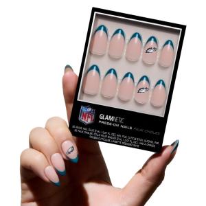 Glamnetic x Fanatics Press On Nails – Philadelphia Eagles | Short Almond Fake Nails, NFL Eagles Green French Tips, Football Nails, Salon-Quality | 15 Sizes – 30 Nail Kit with Glue(Philadelphia Eagles)