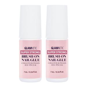 Glamnetic x GLAMZILLA Super Strong Brush On Nail Glue | Brush Tip Applicator, Mess Free, Travel Friendly, Vegan | Durable & Long-Lasting | .24 fl. oz.(2 bottles)
