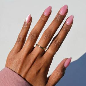 Valentines Day Glamnetic Press On Nails – Lush Coral | Short Oval Fake Nails in a Bright Coral Hue with a Glazed Finish, Salon Quality | 15 Sizes – 30 Nail Kit with Glue(Shine For You)