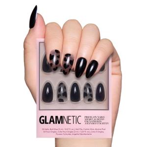 Valentines Day Glamnetic Press On Nails – Pink Macaron | Semi-Transparent Light Pink Pastel French Tip Short Almond Fake Nails in a Glossy Finish, Salon Quality | 15 Sizes – 30 Nail Kit(Love Me Not)