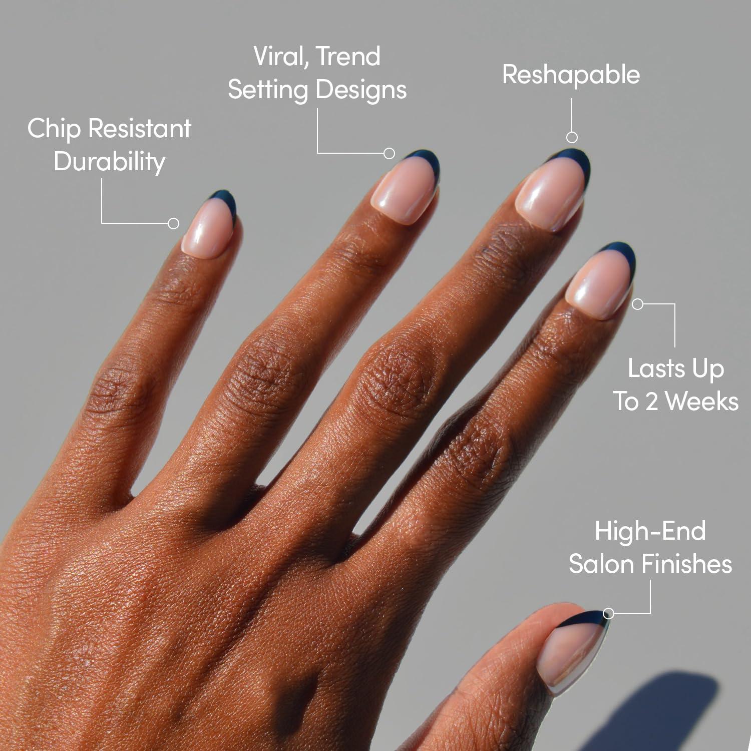 imageGlamnetic Press On Nails  Clouded  Medium Almond White Fake Nails Salon Quality Milky Nails  15 Sizes  30 Nail Kit with Glue3B  Smoke Salt