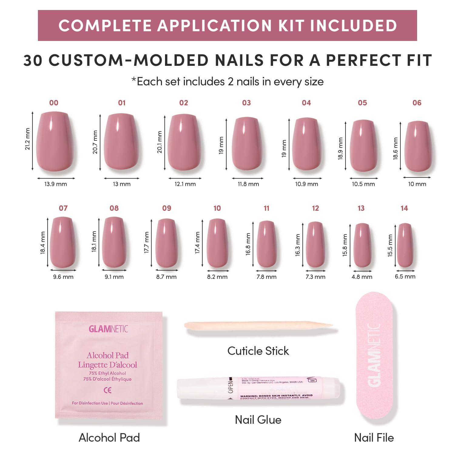 imageGlamnetic Press On Nails  Clouded  Medium Almond White Fake Nails Salon Quality Milky Nails  15 Sizes  30 Nail Kit with Glue4E  Mauve Affair