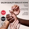 Glamnetic Press On Nails – Clouded | Medium Almond White Fake Nails, Salon Quality Milky Nails | 15 Sizes – 30 Nail Kit with Glue(3E – Balsamic Glaze)