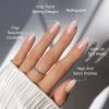 Glamnetic Press On Nails – Clouded | Medium Almond White Fake Nails, Salon Quality Milky Nails | 15 Sizes – 30 Nail Kit with Glue(7D – Delicate Touch)