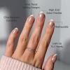 Glamnetic Press On Nails – Pearlfect | Short Oval White French Tip Fake Nails, Salon Quality French Manicure | 15 Sizes – 30 Nail Kit with Glue(2B – Pearlfect)