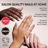 Glamnetic Press On Nails – Pearlfect | Short Oval White French Tip Fake Nails, Salon Quality French Manicure | 15 Sizes – 30 Nail Kit with Glue(2C – She’S A Pearl)