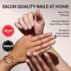 Glamnetic Press On Nails – Pearlfect | Short Oval White French Tip Fake Nails, Salon Quality French Manicure | 15 Sizes – 30 Nail Kit with Glue(3A – Burnt Miso)