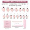 Glamnetic Press On Nails – Pearlfect | Short Oval White French Tip Fake Nails, Salon Quality French Manicure | 15 Sizes – 30 Nail Kit with Glue(3B – Smoke Salt)