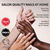 Glamnetic Press On Nails – Pearlfect | Short Oval White French Tip Fake Nails, Salon Quality French Manicure | 15 Sizes – 30 Nail Kit with Glue(3D – Onyx Glaze)